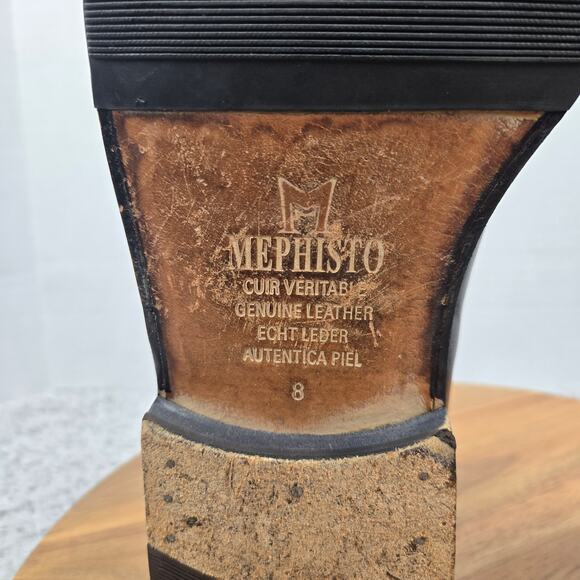 Mephisto Mens 8.5 Black Leather Casual Comfort Slip On Daily Loafer Portugal - Picture 11 of 15